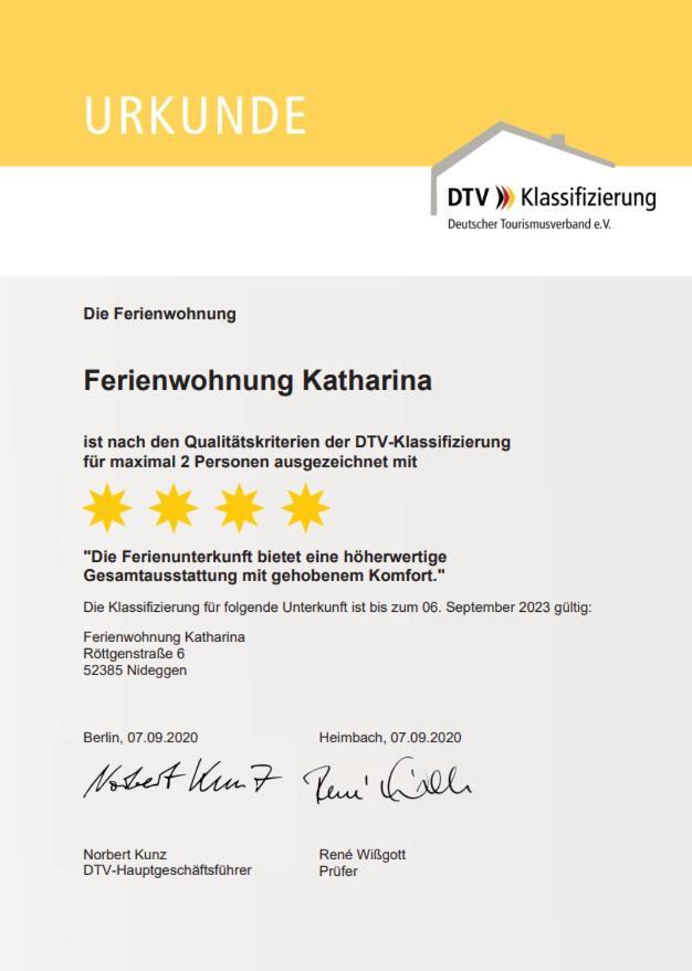 Katharina 4 Sterne Laut Dtv Apartment Nideggen